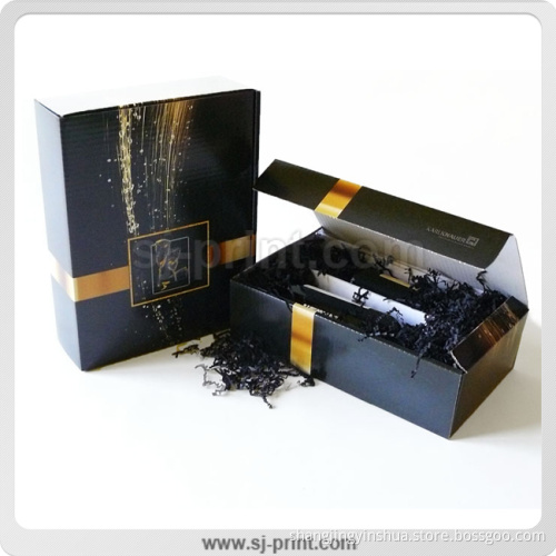 Superb Black High Quality Paper Package Wine Gift Box
